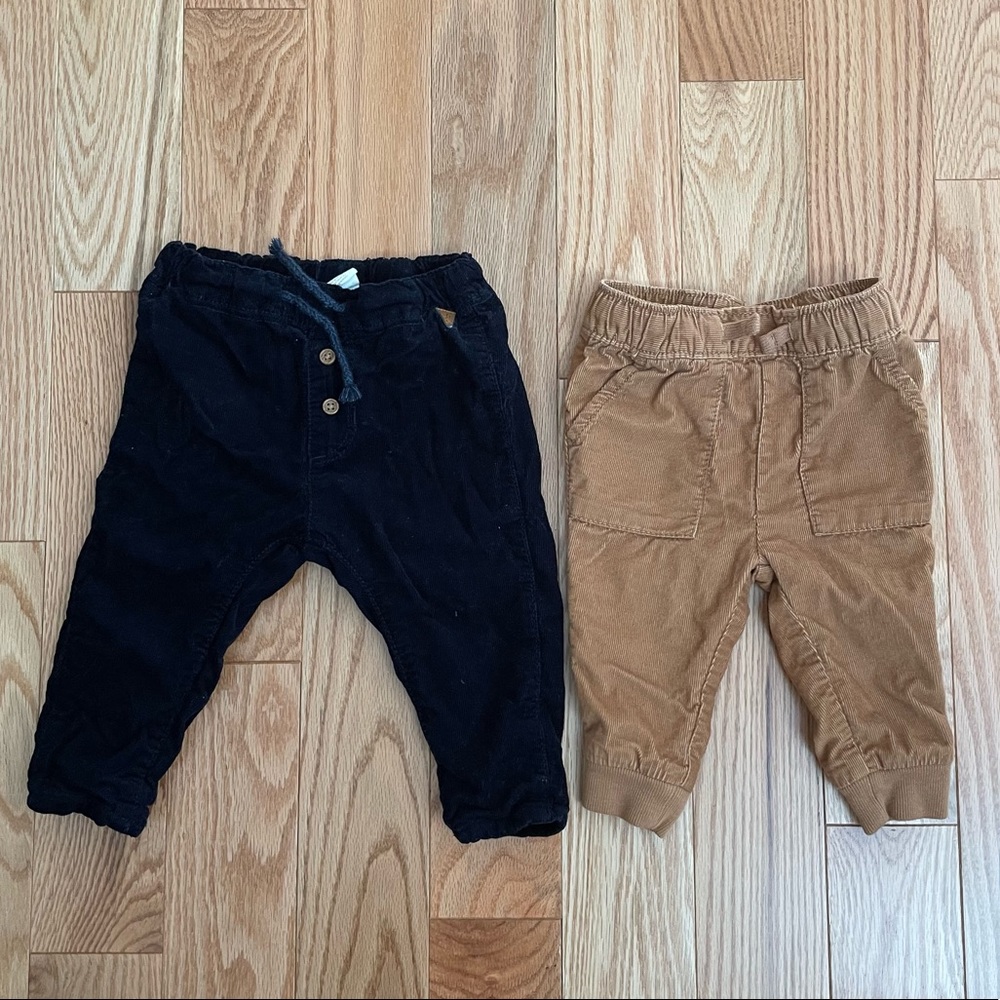 Set of 2 Baby Corduroy Pants- 6-9 months. H&M and Oshkosh B’Gosh